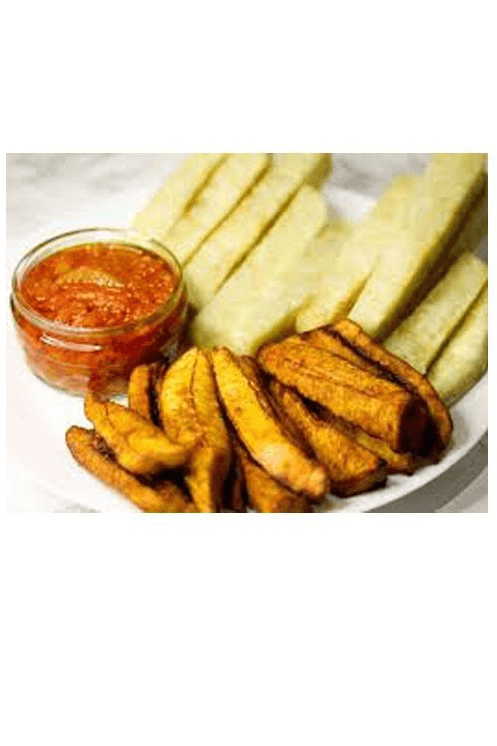 Choice Of Fries – Fried Yam/ Egg Sauce, Fried Plantain/ Egg Sauce, Fried Plantain/ Egg Sauce, Fried Potatoes/ Egg Sauce, Yamarit