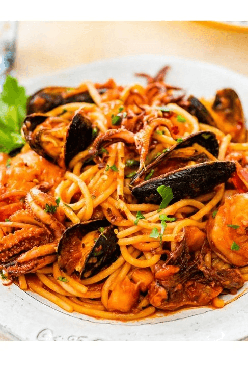 SEA FOOD PASTA Calamari, Prawns, Barracuda